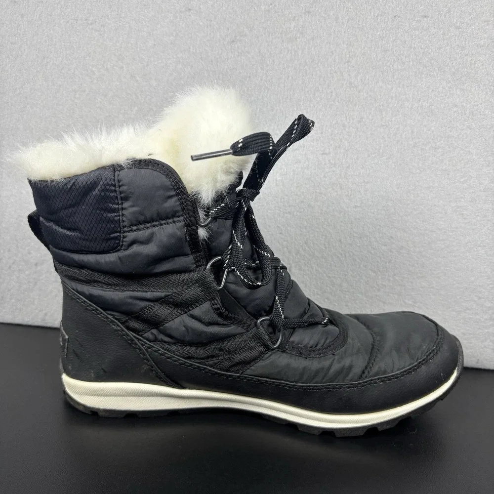 SOREL‎ Women's Whitney Short Lace-up Waterproof Insulated Winter Boot Sz 9 Black